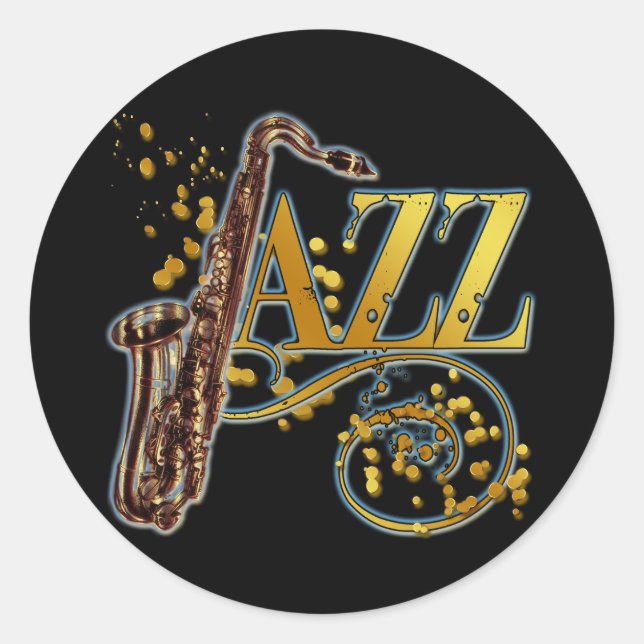 JAZZ CLASSIC ROUND STICKER (Front)