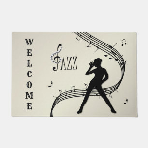 Jazz Dance Golden Music Doormat