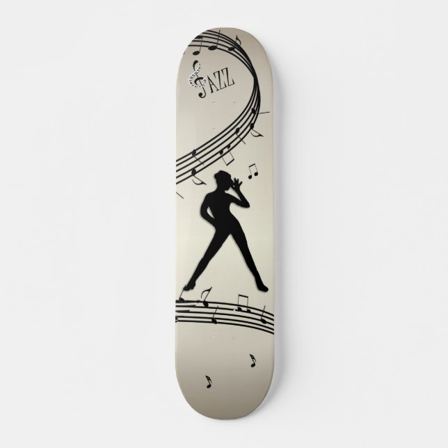 Jazz Dance Golden Music Skateboard (Front)