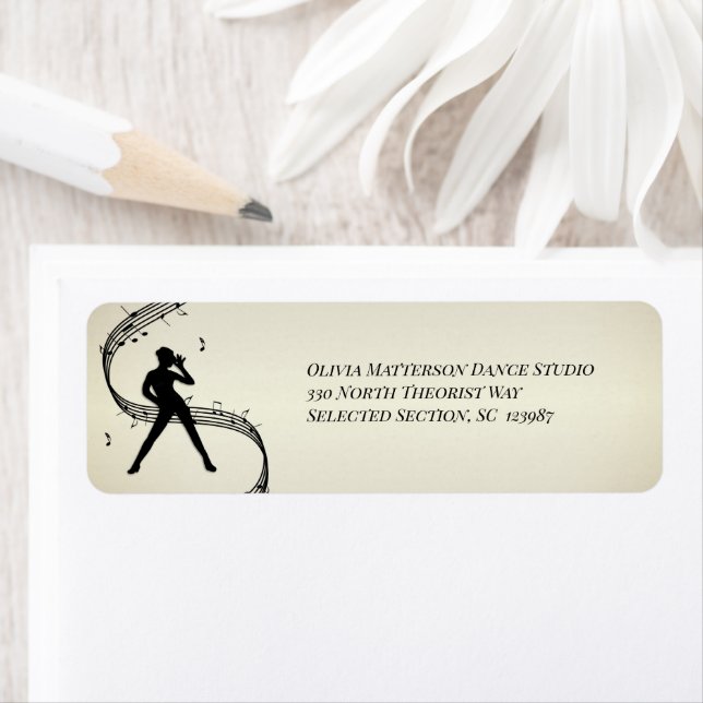 Jazz Dance Golden Personal Label Return Address Label (Insitu)