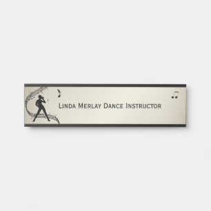 Jazz Dance Golden Personalised Door Sign