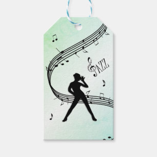 Jazz Dance Green Music Gift Tags