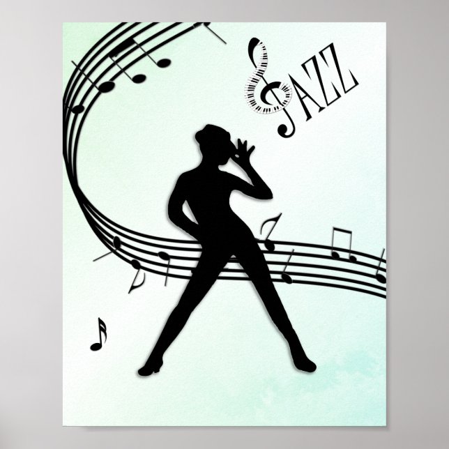 Jazz Dance Green Music Poster (Front)