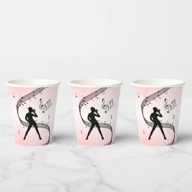 Jazz Dance Pink Music Paper Cups (Multi)