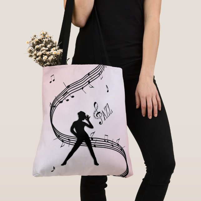 Jazz Dance Pink Music Tote Bag (Close Up)