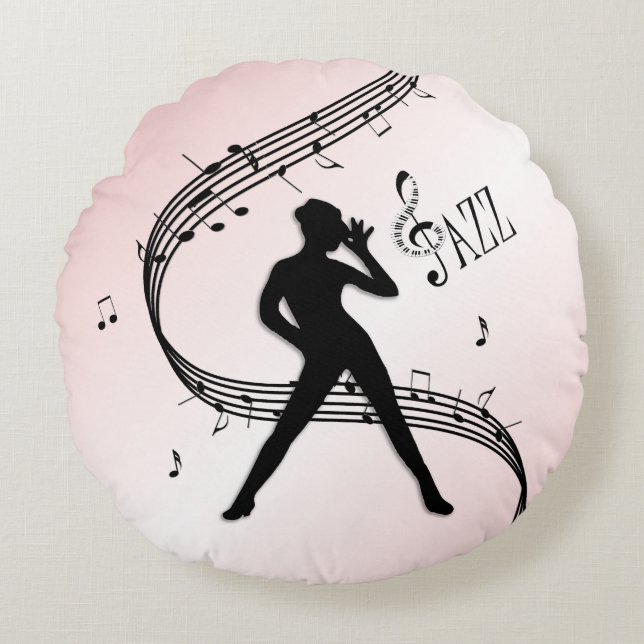 Jazz Dance Pink  Round Pillow (Front)