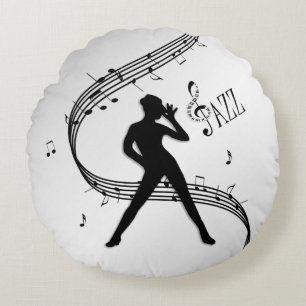 Jazz Dance Silver Round Cushion