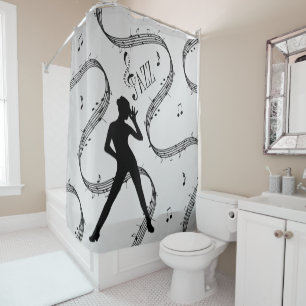 Jazz Dance Silver Shower Curtain