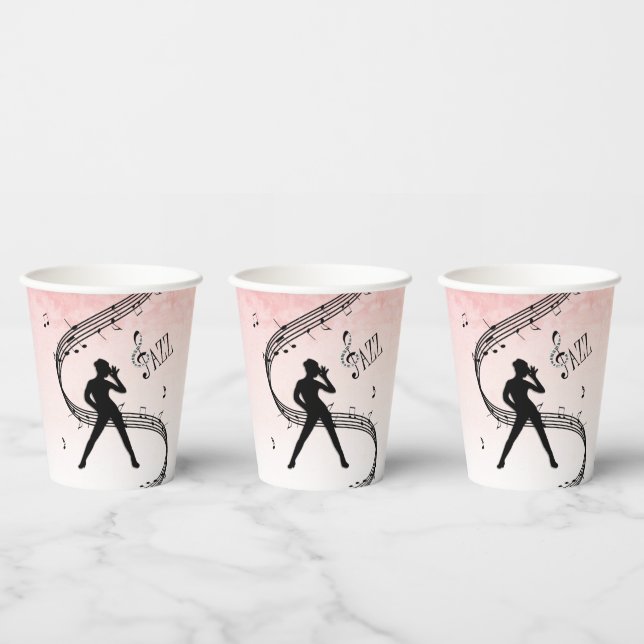 Jazz Dance two tone Peach Music Paper Cups (Multi)