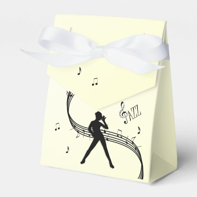 Jazz Dance Yellow Music Favour Box (Front Side)