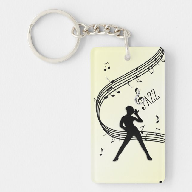 Jazz Dance Yellow Music  Key Ring (Front)