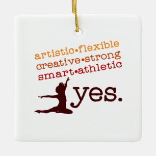 Jazz Dancer Artistic Creative square Ceramic Ornament