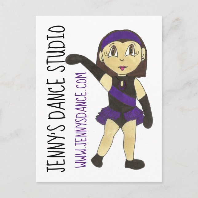 Jazz Dancer Customised Dance Studio School Teacher Postcard (Front)