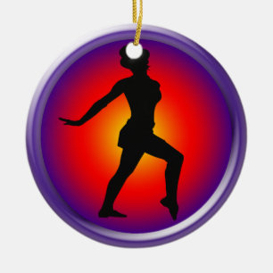 Jazz dancer in pose ceramic ornament
