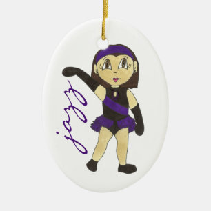 Jazz Dancer Purple Costume Recital Dance Teacher Ceramic Ornament