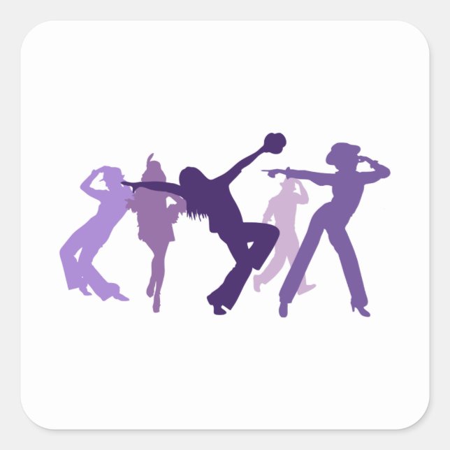 Jazz Dancers Illustration Square Sticker (Front)