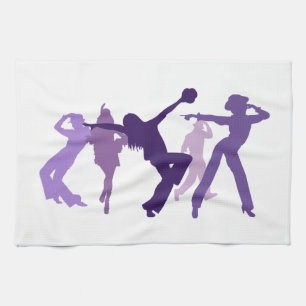 Jazz Dancers Illustration Tea Towel