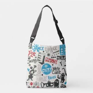 Jazz Doodle: Eclectic Music Mix Crossbody Bag
