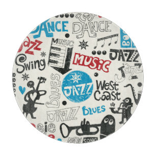 Jazz Doodle: Eclectic Music Mix Cutting Board