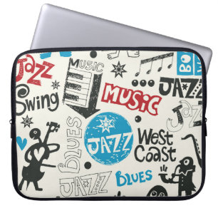 Jazz Doodle: Eclectic Music Mix Laptop Sleeve