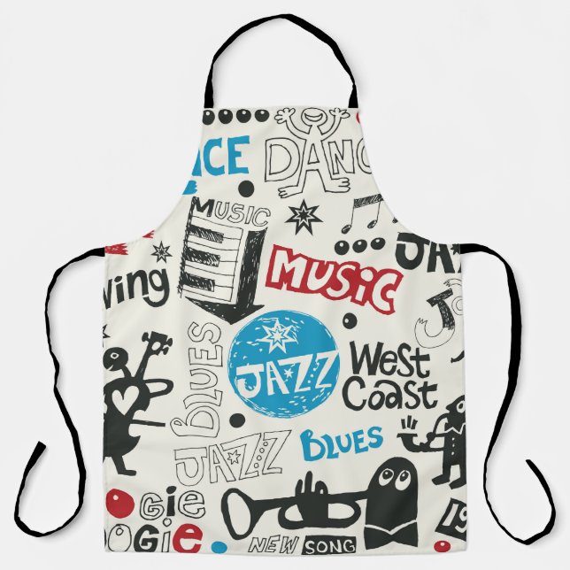 jazz doodle mix apron (Front)