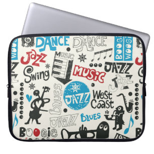 jazz doodle mix laptop sleeve