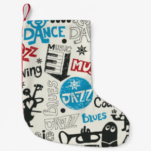 jazz doodle mix small christmas stocking