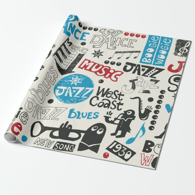 jazz doodle mix wrapping paper (Unrolled)