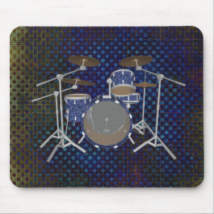 Jazz Drum Kit - Custom Blue Drums - Mousepad