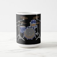 Jazz Drum Kit: Custom Blue Drums Set: Coffee Mug