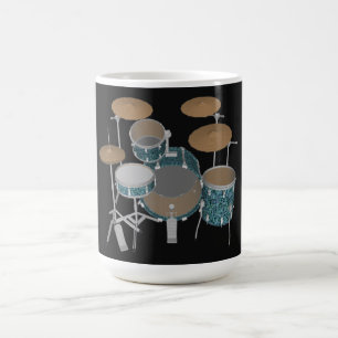 Jazz Drum Kit: Custom Green Drums Set: Coffee Mug