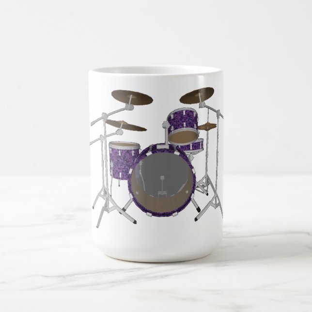 Jazz Drum Kit: Custom Violet Drums Set: Coffee Mug (Center)