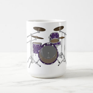 Jazz Drum Kit: Custom Violet Drums Set: Coffee Mug