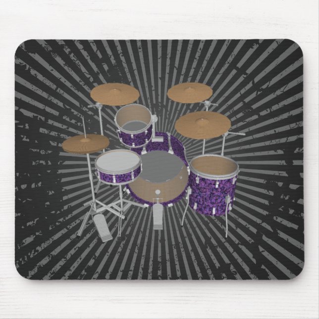 Jazz Drum Set - Custom Violet Drums - Mousepad (Front)