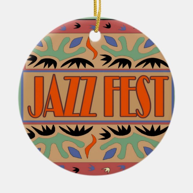 Jazz Fest Abstract Ceramic Tree Decoration (Front)