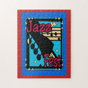 Jazz Fest Abstract Musical Instraments Jigsaw Puzzle