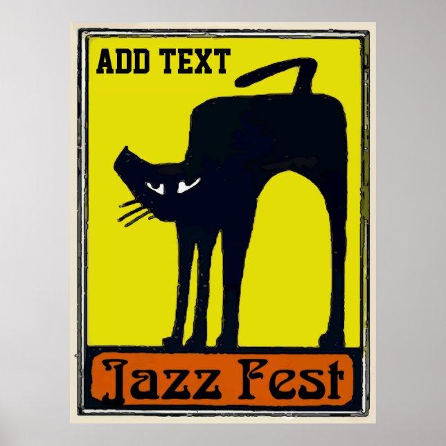 Jazz Fest Add Text Black Cat Poster (Front)