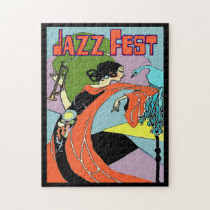 Jazz Fest Art Decco Jigsaw Puzzle