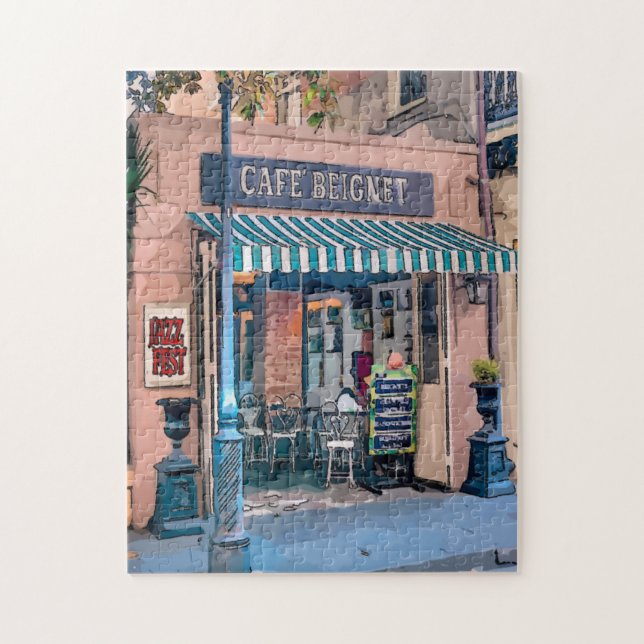 Jazz Fest French Quarter Coffee Shop Jigsaw Puzzle (Vertical)