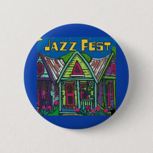 Jazz fest Houses 6 Cm Round Badge