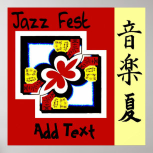 Jazz Fest Kanji, add text, Poster