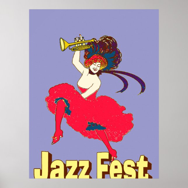 Jazz Fest Lady With Horn Poster (Front)