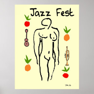 Jazz Fest Matisse Style figure, add text Poster