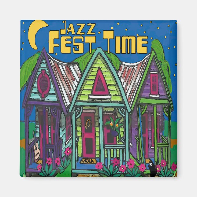 Jazz Fest Time Houses Magnet (Front)