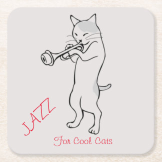Jazz For Cool Cats Square Paper Coaster