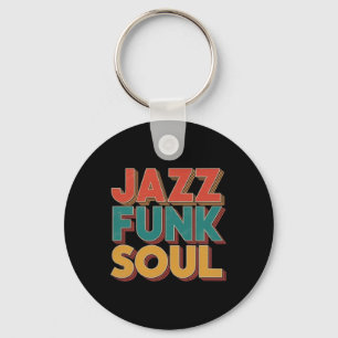 Jazz Funk And Soul - Afro Retro Vintage Music Key Ring
