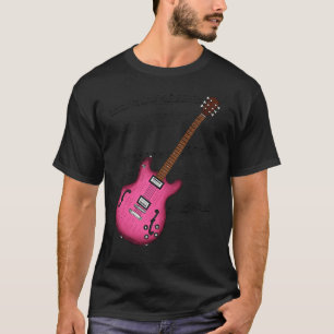 Jazz Guitar Music Score Female Guitarist Musician  T-Shirt
