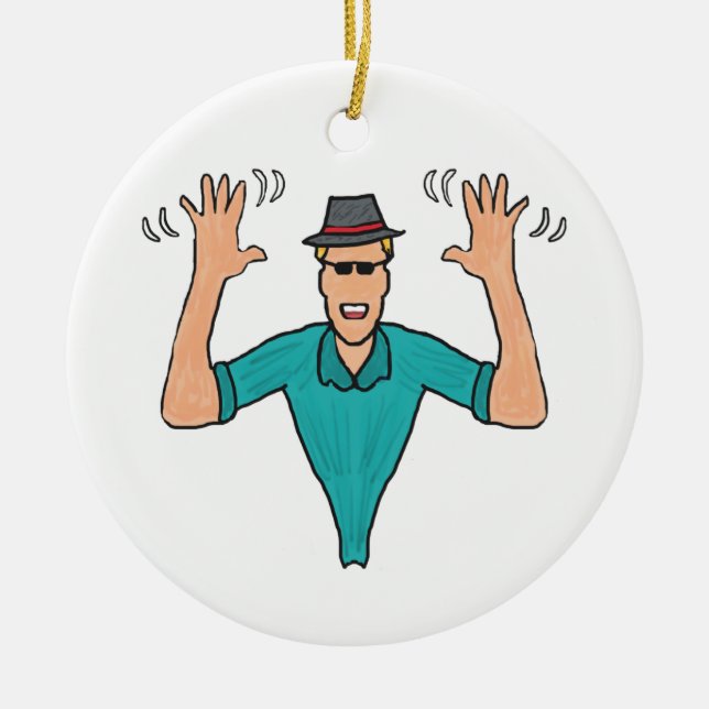 Jazz Hands Ceramic Ornament (Front)