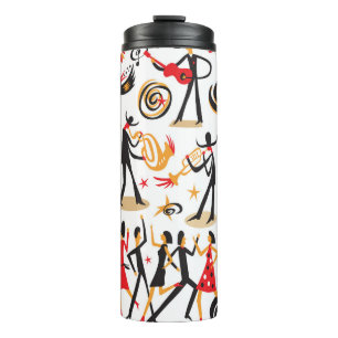 Jazz Icons Set: White Background Isolated Thermal Tumbler