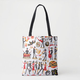 Jazz Icons Set: White Background Isolated Tote Bag